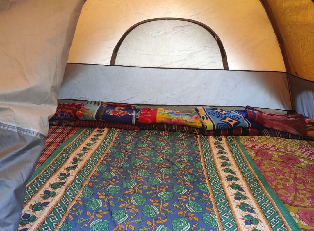 Cozy interior stay setup at Pawna Campex